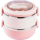 Tedemei 024-01-TEDEMEI 850ML Pembe Paslanmaz Çelik Yuvarlak Yemek Taşıma Kabı Sızdırmaz Tasarım ile Kullanım Kolaylığı