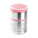 Tedemei 2 Katlı Yemek Termos Taşıma Kabı 930 Ml Pembe