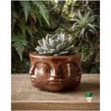 Tedisanat Otantik Terracotta Yüz Figürlü Dekoratif Saksı