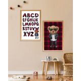Tedy Bear Harfler Öğretici Bebek & Çocuk Odası Özel Tasarım Mdf Tablo Seti 2 Parça (15x25 Cm)