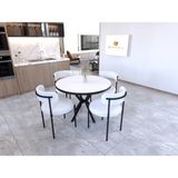 Tedy Masa Sandalye 90x90 Yuvarlak Masa - Beyaz