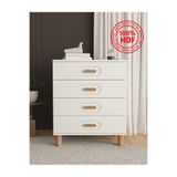 Teen & Bright %100 MDF Dova - Pera 4 Çekmeceli Şifonyer - Beyaz