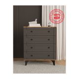 Teen & Bright %100 MDF Toprak 4 Çekmeceli Şifonyer - Antrasit