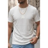 Teenage Millionaire Erkek Beyaz Henley Yaka Tişört Üç Düğmeli Patlı Fitilli Regular T-shirt