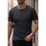 Teenage Millionaire Erkek Füme Renkli Tişört Üç Düğmeli Patlı Fitilli Regular T-shirt
