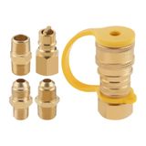 TEENGSE 3/8 "Doğalgaz Hızlı Bağlantı Parçaları, Propan Gazlı Izgara Hızlı Bağlantı Adaptörü kiti, LP Gaz Propan Hortumu Hızlı Bağlantı Seti, Gaz Izgarası için Pirinç Boru Bağlantısı, Veranda Isıtıcı