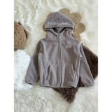 Teeny Weeny Unisex Çocuk Gri Logolu Fleece Fermuarlı Sweatshirt - 01-Gri - 3 - 4 Yaş