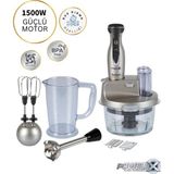 Tefal 1.5 Lt Cam Hazneli Premium Blender Seti 1500W, Tefalin En Güçlüsü, Turbo Fonksiyon, Buz Kırma , Onerous Mutfak Tartısı Hediye - Gri