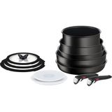 Tefal 12 Parça Ingenio Exception Titanyum 6x Büyük 28 cm Derin Tava Seti Siyah Renkli Dayanıklı Malzeme