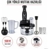 Tefal 1500 W Güçlü Motorlu Siyah El Blender Seti, Dört Bıçaklı Paslanmaz Çelik Kesici, 1,5 L Cam Doğrayıcı, Çırpıcı, Rende ve Dilimleme Aparatları + Mutfak Tartısı - Siyah - Bakır