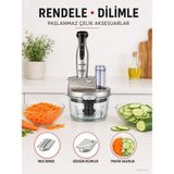 Tefal 1500 Watt Güçlü Motorlu Çok Fonksiyonlu El Blender Seti, 1,5 L Cam Doğrayıcı, Paslanmaz Çelik Bıçaklar, Buz Kırma ve Sıçrama Önleyici Tasarım - Gri