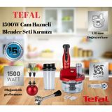 Tefal 1500W Cam Hazneli Blender Seti Kırmızı