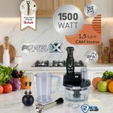 Tefal 1500W Yüksek Güç 1,5 Litre Cam Hazneli Buz Kırıcı Dilimleyici Ve Rende 4 Bıçaklı Powelix Doğrayıcı Mutfak Robotu