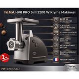 Tefal 2200 Watt Paslanmaz Çelik Hv8 Pro Kıyma Makinesi + Dijital Mutfak Tartısı Hediye - Gri - Siyah