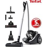 Tefal 5 Yıl Garantili Sessiz ve Yüksek Çekim Gücüne Sahip 900W Toz Torbasız Elektrikli Süpürge + Turbo Başlık , Evcil Hayvan Tüy Toplayıcı Başlık Parke ve Kenar - Siyah