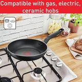 TEFAL 7 Parça Tencere Seti | Super Cook | Tava 24 cm/Tencere 18 cm+Kapak/Güveç 24 cm+Kapak/Kaşık/Oluklu Spatula | Yapışmaz Termo Sinyalli | Alüminyum | Siyah | 2 Yıl Garanti | B459S784