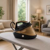 Tefal 750 G/dk Şok Buharlı Yüksek Basınçlı Kazanlı Ütü, 180 G/dk Sürekli Buhar, Kireç Toplama Sistemi ve Damlama Önleyici Koruma - Altın - Gri