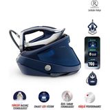 Tefal 8 Bar Premium Buhar Kazanlı Ütü, Yüksek Basınç Teknolojisi, Özel Tabanlı- Güçlü Buhar - 700g/dk- Smart LED - Mavi