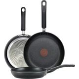Tefal 8400001951 T-Fal E938s3 Profesyonel Yapışmaz Termo Spot 3 Parça Tava Tencere Seti 8" 10,5" Ve 12,5" Siyah Alüminyum