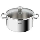 Tefal A70546 Duetto Tencere | 24Cm | İndüksiyona Uygun | Bulaşık Makinesinde Temizlenmesi Kolaydır | Ölçme Ölçeği | Dökme İçin Cam Kapak | Paslanmaz Çelik