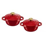 Tefal Air 2 Parça Set Mini Stewots 11Cm 0.45L Hafif Döküm Alüminyum Tencere Kolay Temizlenebilir Güvenli Seramik Kaplama Yoğuşma Kapağı Ağır Hizmet Tipi Fırın Güvenli E254s204