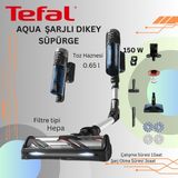 Tefal Aqua Aerospin Şarjlı Dikey Süpürge - Mavi