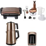 Tefal Bakır Elektrikli Çeyiz Seti 1000 W Güçlü Blender, Tost Makinesi ve Çay Makinesi - Rose Gold