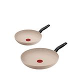 Tefal Beige Essential Alüminyum 2'li Tava Seti - Beyaz