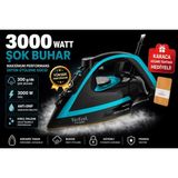Tefal Buharlı Ütü 3000 Watt Şok Buharlı Puregliss Otomatik Kapanma Durilium Airglide Teknolojisi - Mavi