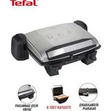 Tefal Bulaşık Makinesinde Yıkanabilen Çıkarılabilir Plakalı 1800 Watt Gücünde 180 Derece Açılabilir Elektrikli Izgara Pfoa Içermeyen Döküm Tost Makinesi - Gri