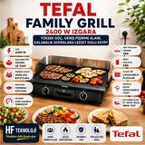 Tefal Büyük Boy Yüzey ve Az Dumanlı (10 KIŞILIK),2400 W Gücünde Çift Termostatlı Aile Boyu Elektrikli Izgara- - Siyah