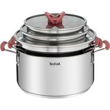 Tefal Çelik 6 Parça Tencere Seti Seti - Yapışmaz, Indüksiyon Uyumlu, Premium Pişirme - Siyah
