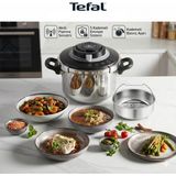 Tefal Chef Düdüklü Tencere - 4.5l Hızlı Pişirme, Kolay Pratik Temizlik, Güvenli Kapak, Şık ve Sağlam 10 Yıl Tefal Garantisi - Gri - 4,5 L