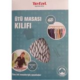 Tefal Desenli Gri Ütü Masası Kılıfı %100 Pamuk Keçeli 140*52 Boyutlarıyla Uyumlu