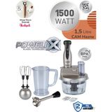 Tefal Dilimleyici ve Rende 4 Bıçaklı Powelix 1500W Güç 1,5 Litre Cam Hazneli Mutfak Robotu - Gri