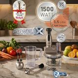 Tefal Dilimleyici ve Rende 4 Bıçaklı Powelix 1500W Güç 1,5 Litre Cam Hazneli Mutfak Robotu + Hassas Mutfak Tartısı - Gri