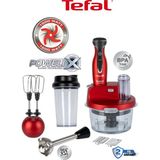 Tefal Dilimleyici ve Rende 4 Bıçaklı Powelix 1500W Güç 1,5 Litre Cam Hazneli Mutfak Robotu + Hassas Mutfak Tartısı - Kırmızı