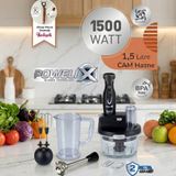 Tefal Dilimleyici ve Rende 4 Bıçaklı Powelix 1500W Güç 1,5 Litre Cam Hazneli Mutfak Robotu + Hassas Mutfak Tartısı - Siyah