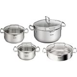 Tefal Duetto 8 Parça Çelik Tencere Seti - Siyah