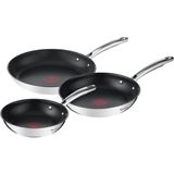 Tefal Duetto Kızartma Tavası Seti 28 cm Titanyum Kaplama Açık Gri Malzeme ile 3 Parça