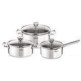 Tefal Duetto On A705s636 Tencere, Tencere 16 Cm, Tencereler 20/24 Cm, Cam Kapak, İndüksiyon, Paslanmaz Çelik 18/10, 10 Yıl Garanti, 3 Katlı Taban