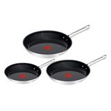 Tefal Duetto Tava Seti, 3 Parça. 20/24/28 Cm, Go Ceram Seramik Yapışmaz Kaplama, Termal Sinyal, Perçinli Sap, Her Türlü Sobaya Uygun, Paslanmaz Çelik, G766s334