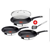Tefal E43510 Jamie Oliver Tava Seti 5 Parça İndüksiyon, Kapak 28Cm + Spatula, Tava 20,26,28 Cm, Her Türlü Ocak, Yapışmaz Kaplamalı Kızartma Tavası Dahil