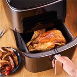 Tefal Easy Fry+ Yağsız Fritöz Airfryer 6,5 Litre Geniş Hacim Hava ile Kızartma & Izgara & Buharlı Pişirme, Onerous lambader hediye - Siyah