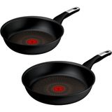Tefal Explore Fusion Core 9X Titanyum Kaplamalı Düz Tava Seti 24/28 cm Yapışmaz Taban - Siyah