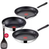 Tefal G435s3 Jamie Oliver İndüksiyon Tava Seti 4 Parça 24 Ve 28 Cm Tava + Wok Tava 28Cm Ve Ingenio Spatula, Yapışmaz Tava, İndüksiyonlu Ocaklara Uygun, Perçinli Paslanmaz Çelik Sap, Kızartma Tavası