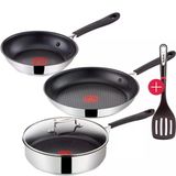 Tefal G435s5 Jamie Oliver İndüksiyon Tava Seti 5 Parça 20 + 26Cm Tava + Sote Tavası 25Cm Cam Kapaklı + Ingenio Spatula, Yapışmaz Tava, İndüks