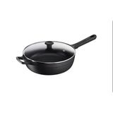 Tefal G61237 Trattoria Pro Sote Tavası 28 Cm Kapaklı | Dökme Alüminyum | Zararsız Yapışmaz Kaplama | Termo-Sinyal Sıcaklık Göstergesi | Her Türlü Sobaya Uygun | İndüksiyona Uygun | Siyah