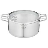 Tefal H85246 Nordica Tencere | 24 Cm Cam Kapaklı | Çift Kulplu | Paslanmaz Çelik Tencere | Her Türlü Soba | İndüksiyona Uygun | Sağlam Zemin | Paslanmaz Çelik