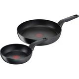 Tefal Hard Titanium Pro Tava Seti, Kızartma Tavaları Ø24/28Cm, Ekstra Derin, İndüksiyon, Alüminyum, Siyah